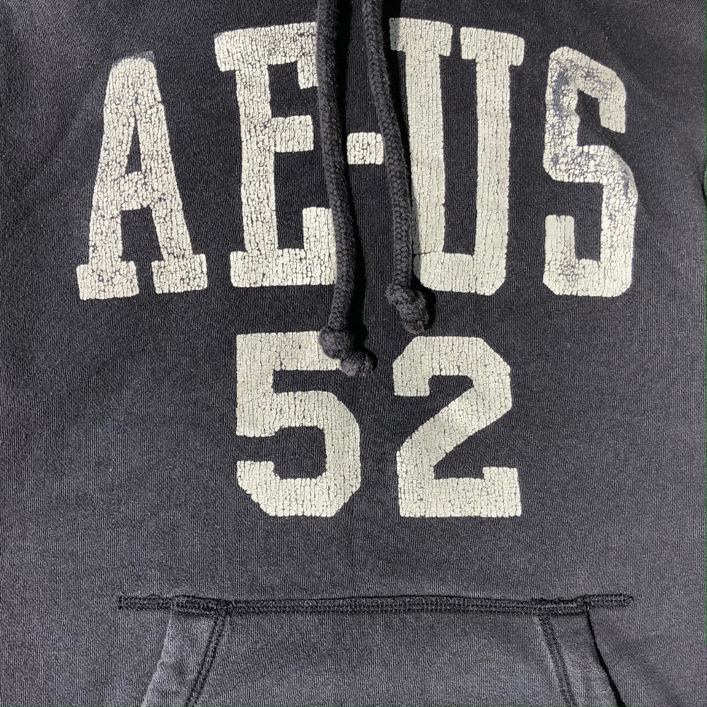 American Eagle Hoodie Women XS Extra Small Dark Grey Pullover Sweatshirt AS IS - Picture 4 of 8